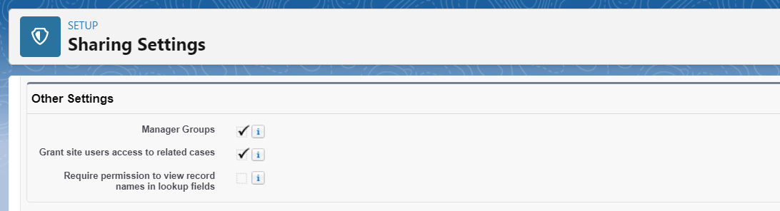 Manager Group sharing setting