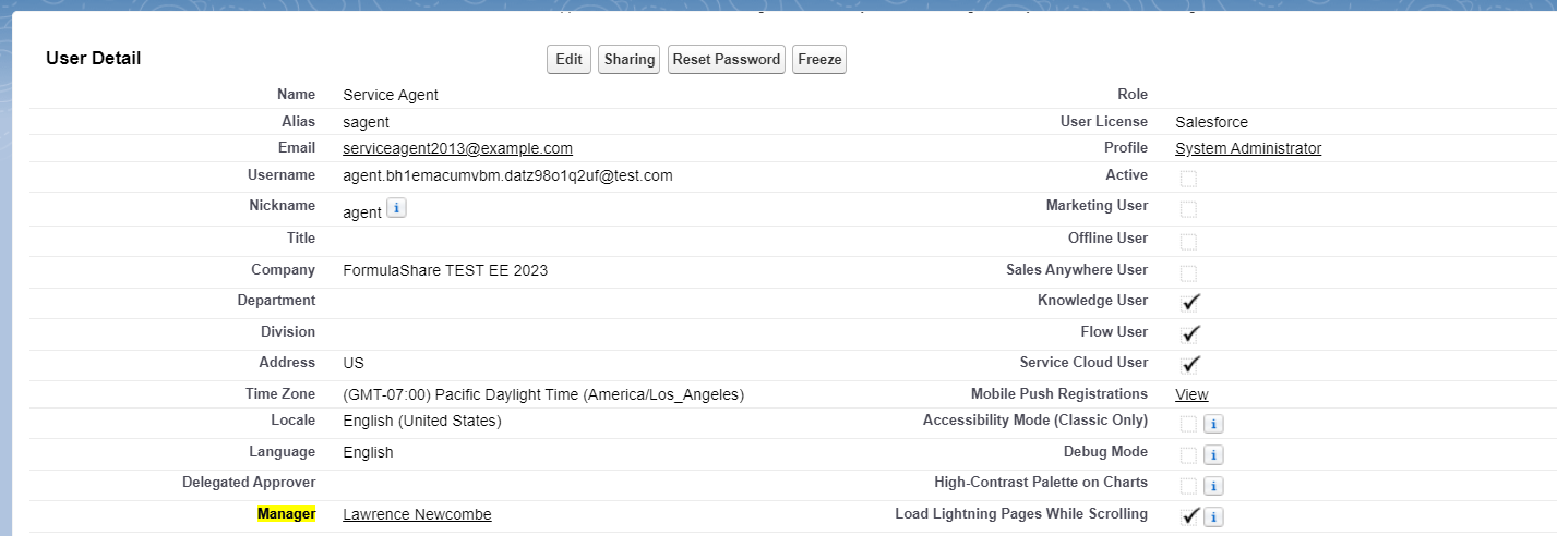 Location of Manager lookup on the user record